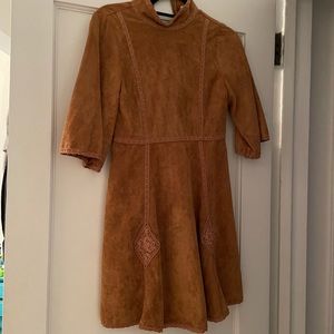 Gorgeous caramel faux suede dress